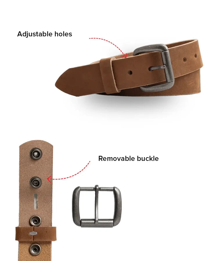 Tan Nubuck Leather Belt