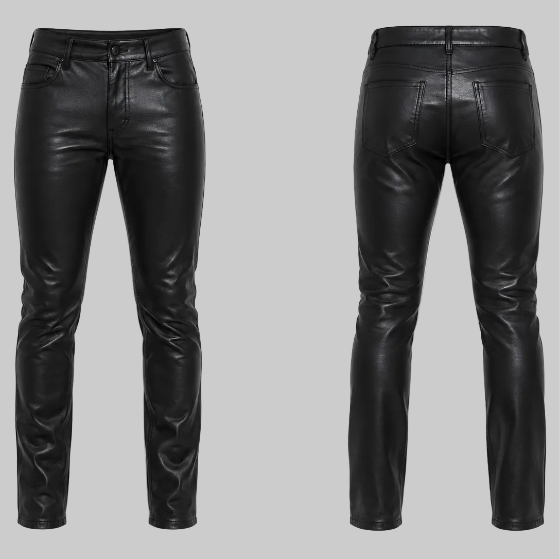 GP Classic Slim-Fit Leather Pants
