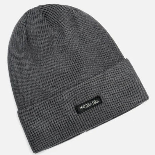 Furor Grey Knitted Beanie.