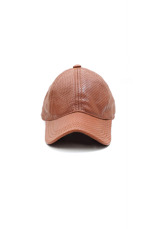 Gulposh Heritage Perforated Leather Baseball Cap (Tan/Cognac Edition)