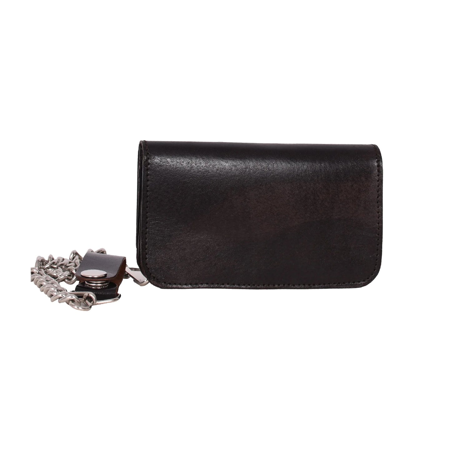 Rugged Distressed Leather Mid-Size Trucker Wallet with Belt Loop Chain (Espresso Brown Edition)