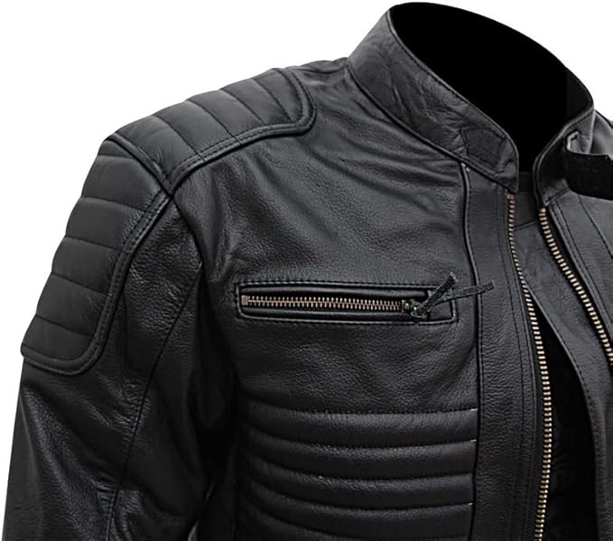Men's "Stealth-Rider" Tactical Padded Biker Leather Jacket