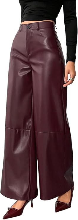 Gulposh Luxe "Cascade Expedition" Wide-Leg Leather Trousers