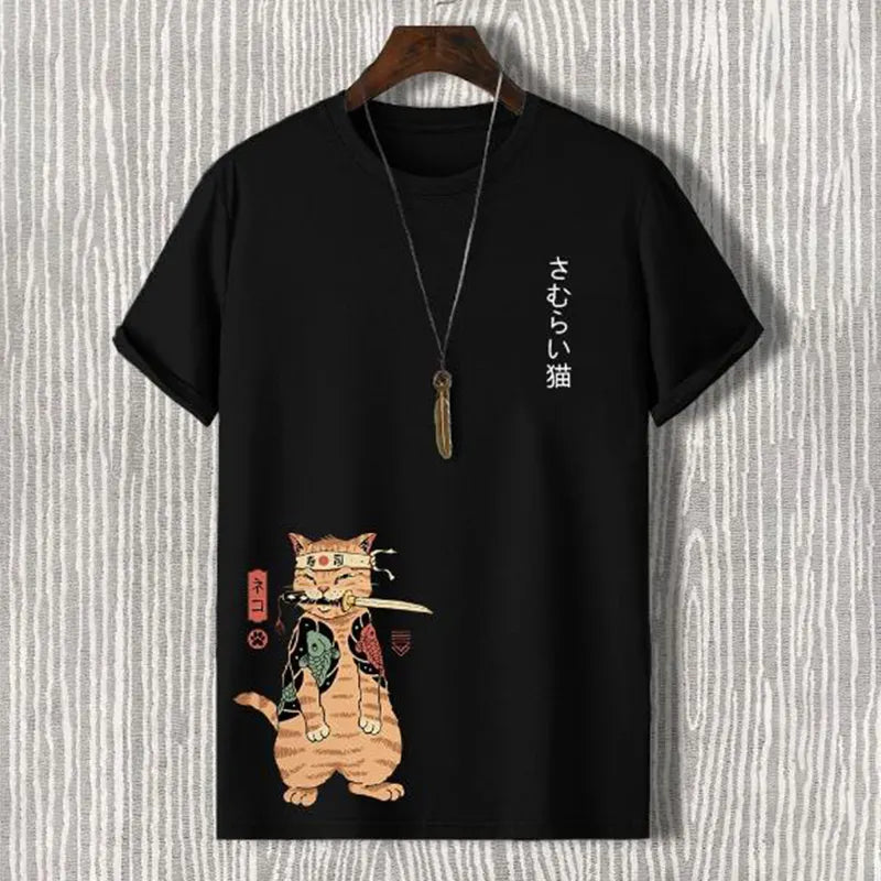 Gulposh Neko-Samurai Japanese Graphic Tee