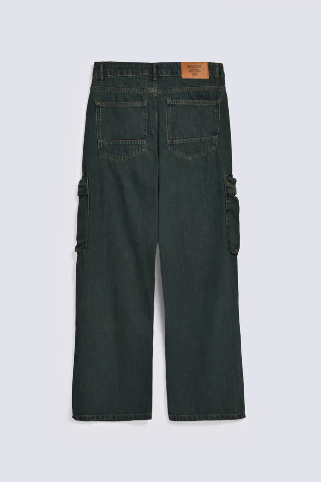 Gulposh Luxe Onyx Tinted Denim Cargo Trousers
