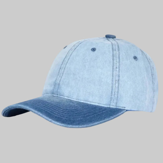Two-Tone Denim-Wash Cap