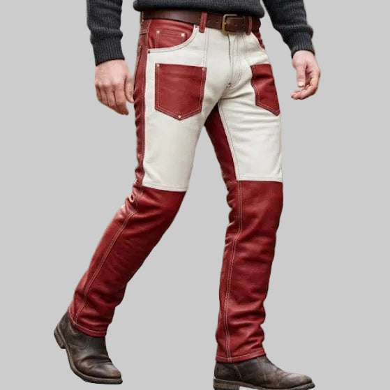 Apex Two-Tone Paneled Leather Riding Pants