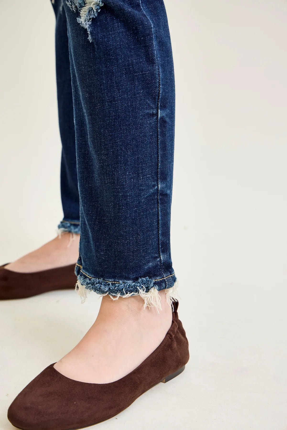 Gulposh Luxe "New Heritage" Shredded Straight-Leg Jeans