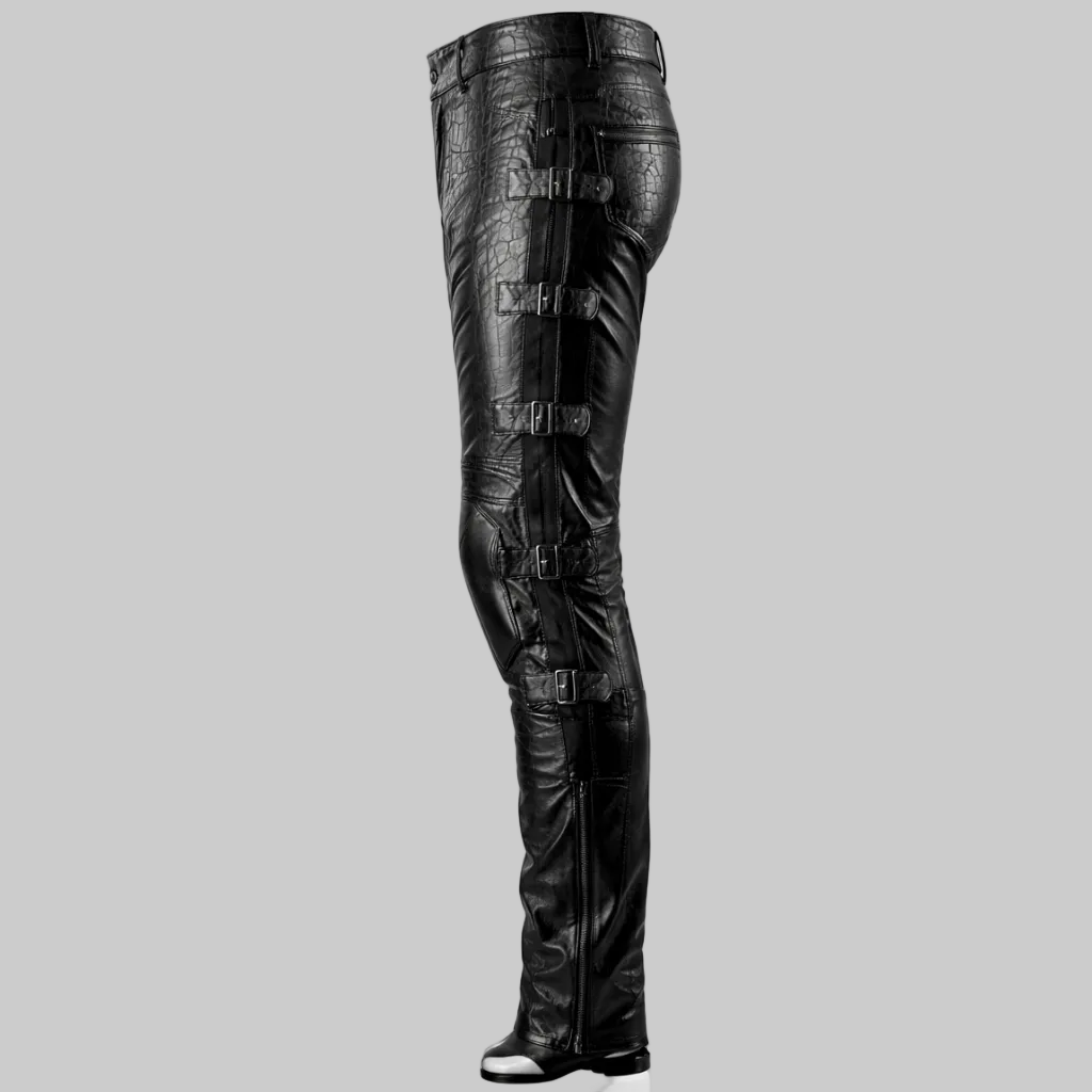 Premium Motorcycle Leather Riding Pants with Protective Padding