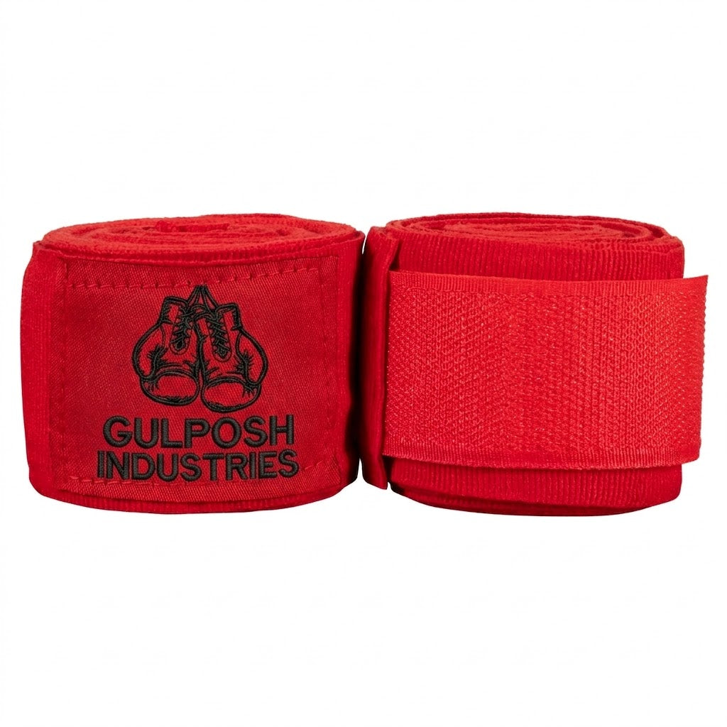Gulposh Industries Ring-Ready Boxing Hand Wraps (Crimson Fighter Edition)