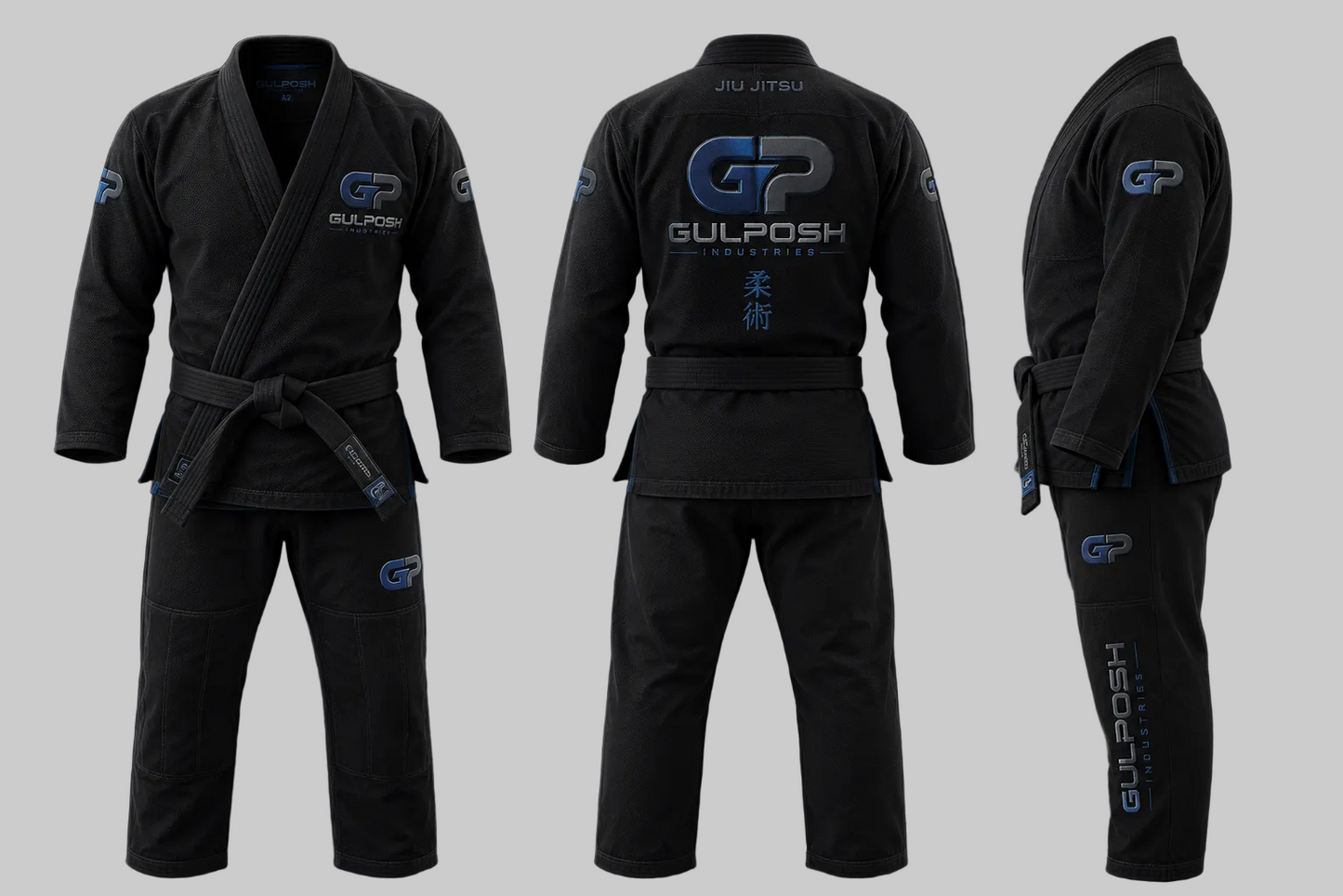 GULPOSH "Apex Stealth" Premium BJJ Gi (Carbon Black Edition)