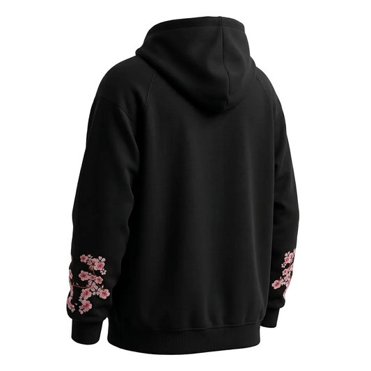 Butterfly Flowers Embroidered Hoodie