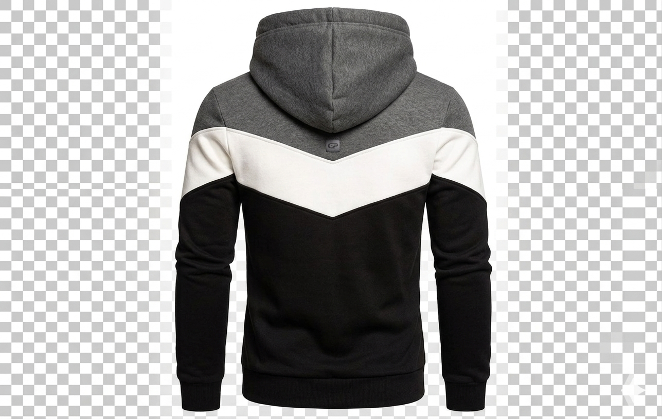 V-Panel Tricolor High-Neck Hoodie