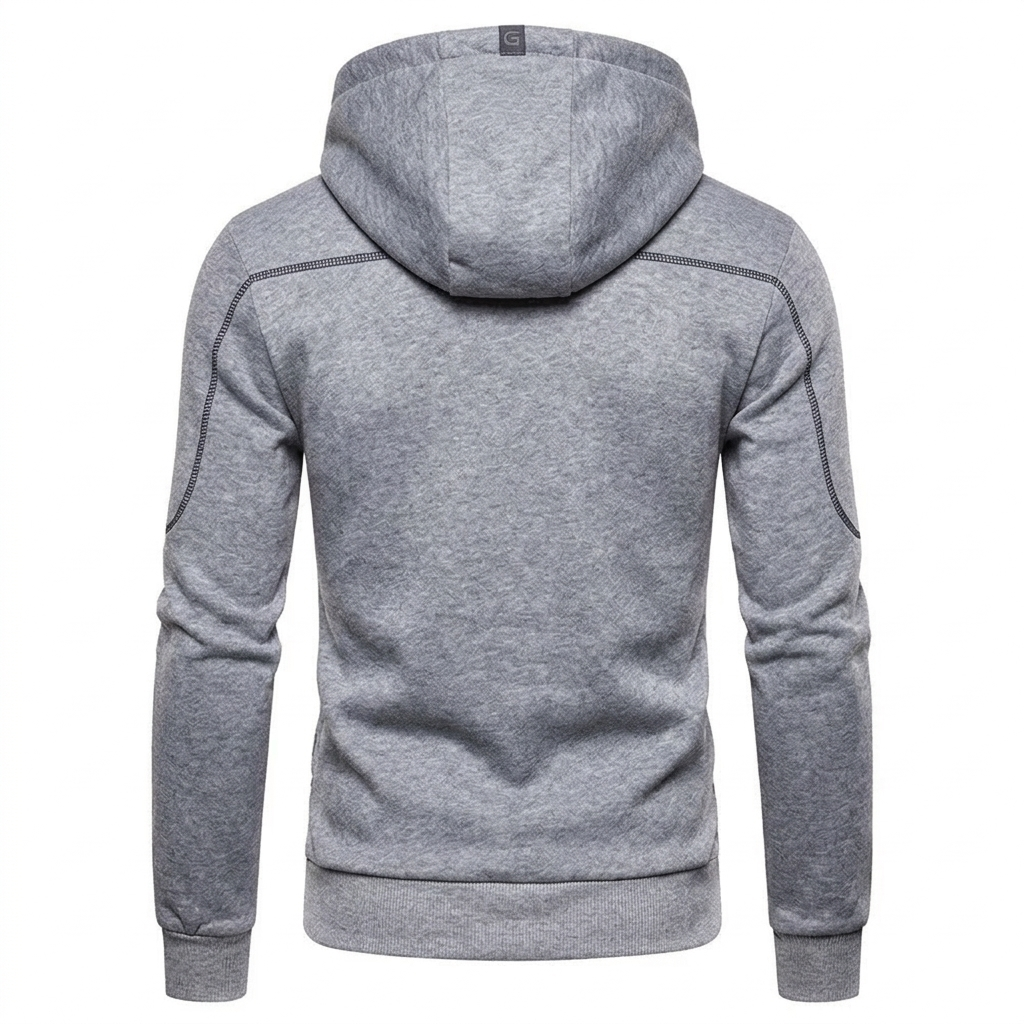 Urban Tech Contrast-Stitch Zip Hoodie