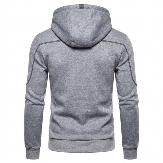 Urban Tech Contrast-Stitch Zip Hoodie