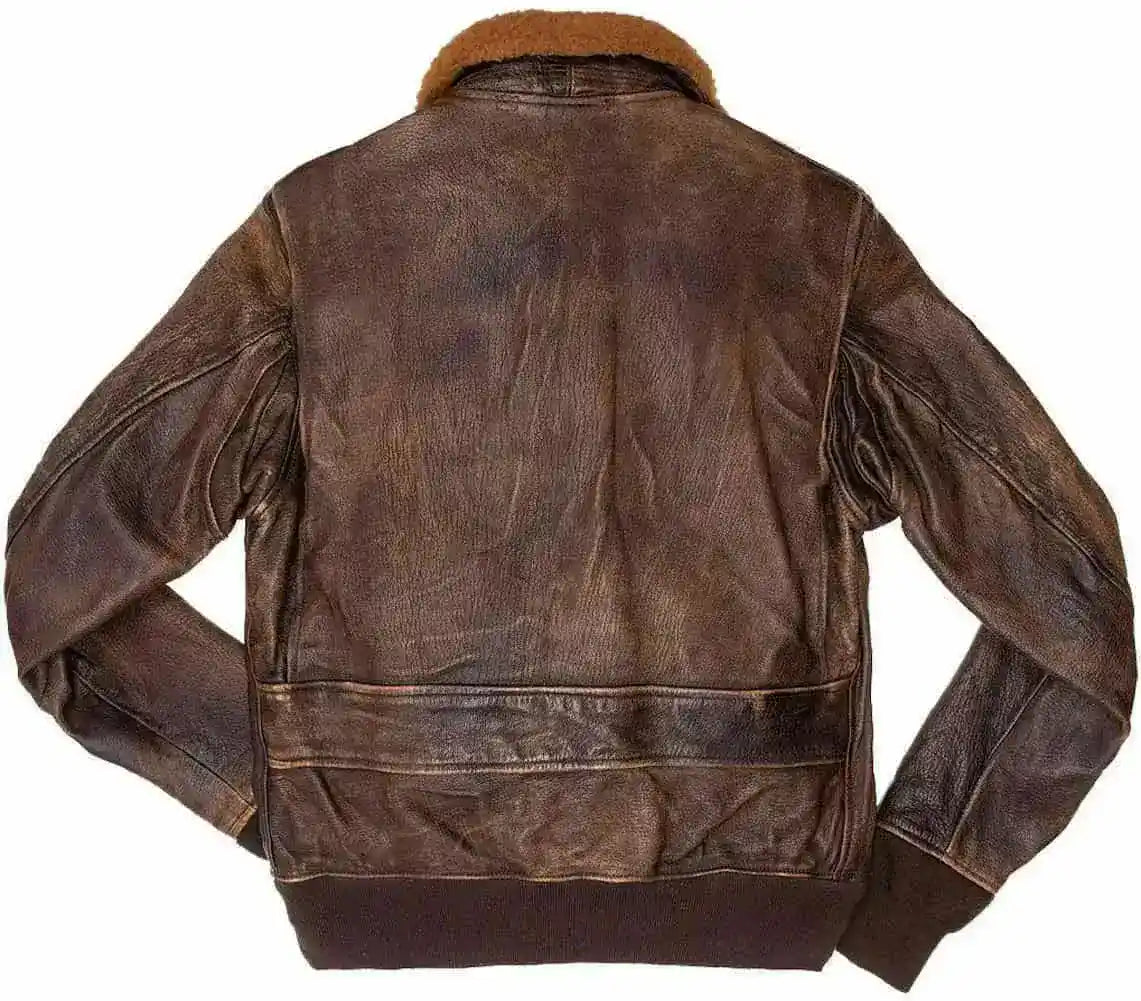 Men's Distressed Flight Bomber Jacket.