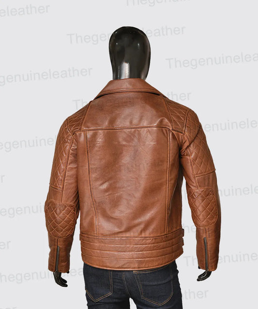 Men's "Outlaw" Asymmetric Distressed Leather Brando Jacket