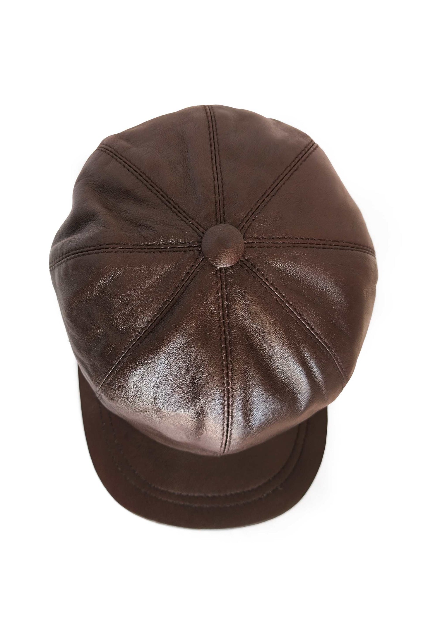 Gulposh Heritage Classic Leather Newsboy Baker Boy Cap (Mahogany Brown Edition)