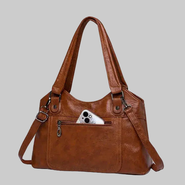 Classic Women's Shoulder Handbag with Detachable Crossbody Strap.