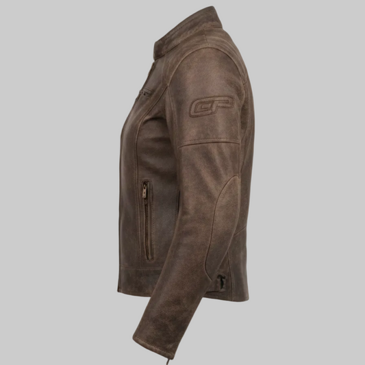 GP Vintage Leather Jacket (Distressed Brown)