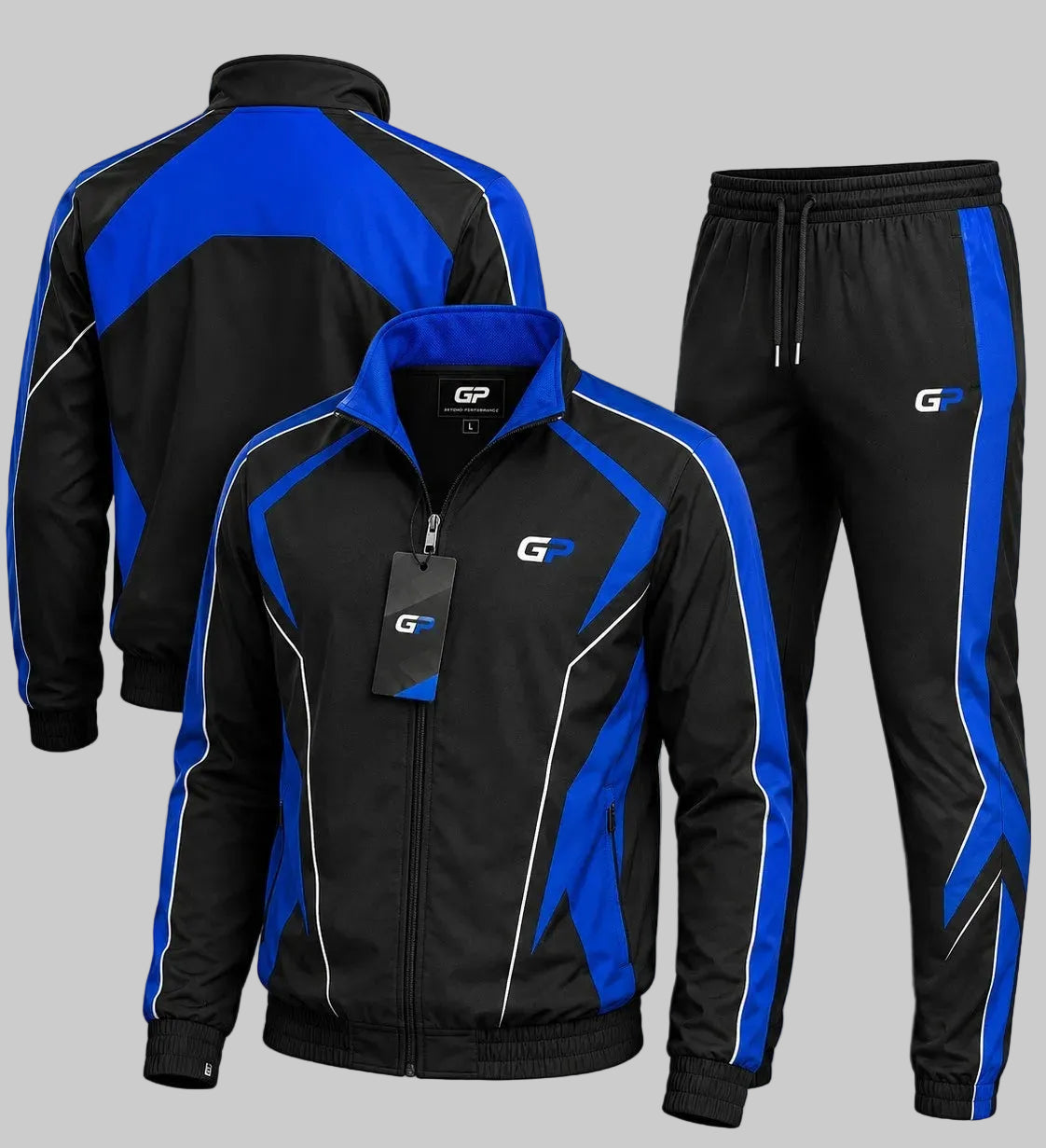 Gulposh Luxe Pro Performance Athletic Tracksuit (Black & Blue)