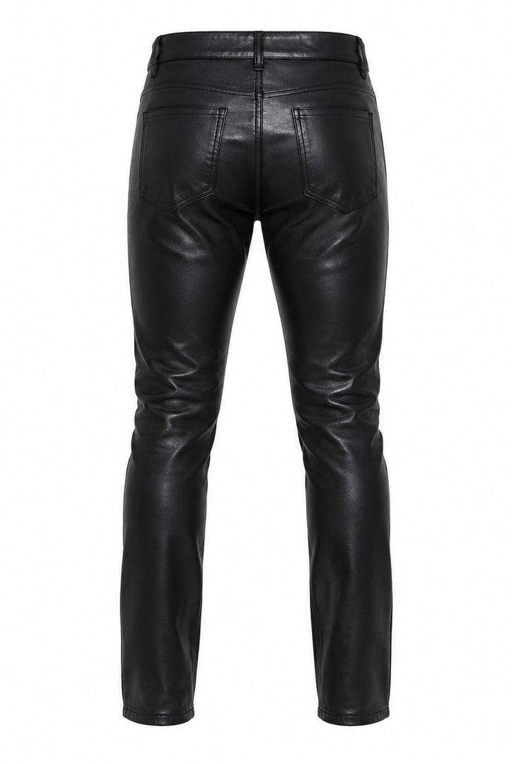 Aero Sleek High-Waisted Matte Leather Trousers