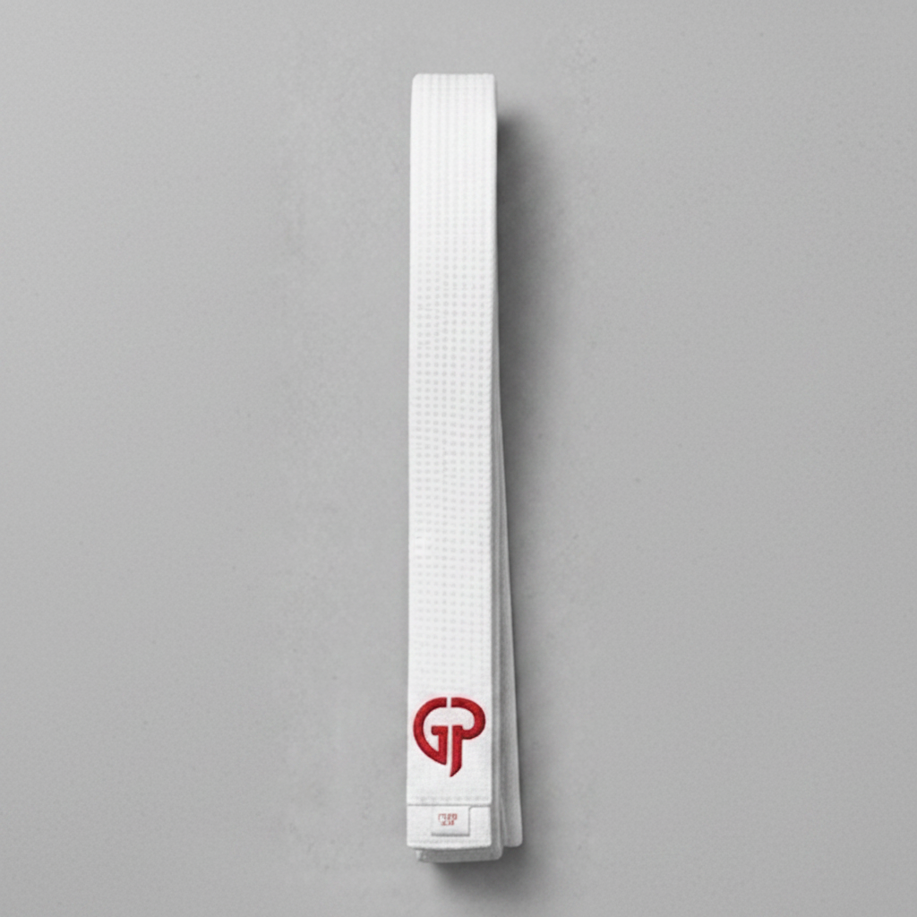 Custom Embroidered Martial Arts Belt (White).