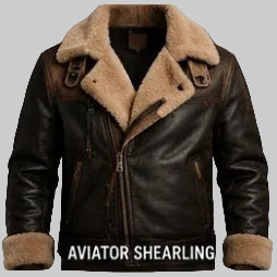 Aviator Shearling Leather Jacket