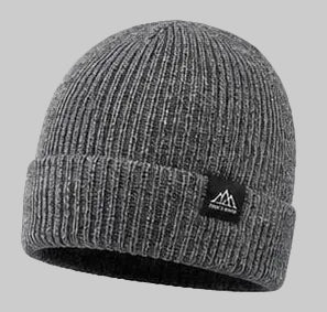 Mountain Logo Ribbed Knit Cuffed Beanie