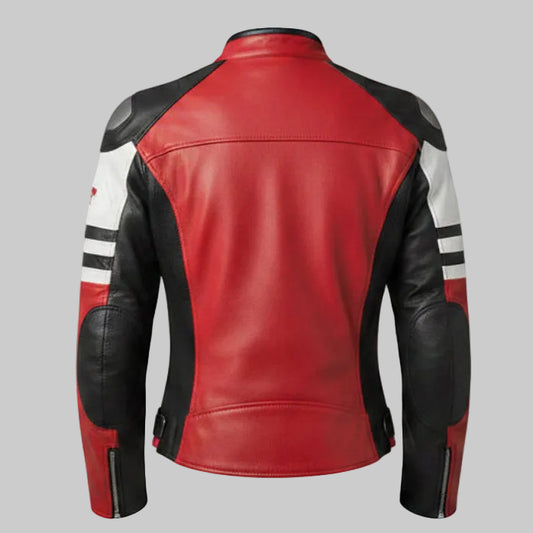 GP Leather Jacket (Red / White / Black)