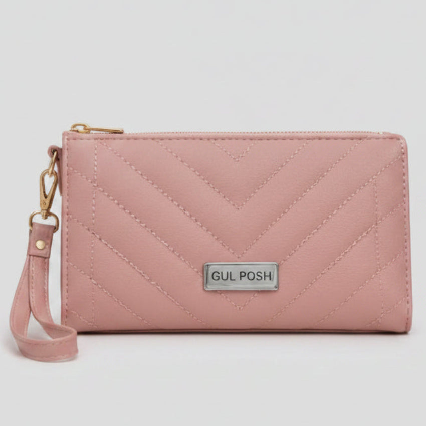 GUL POSH Quilted Envelope Clutch / Wristlet Wallet