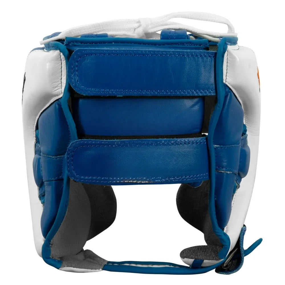 Gulposh Luxe Classic Full-Face Sparring Head Guard (Cobalt Blue & White Edition)