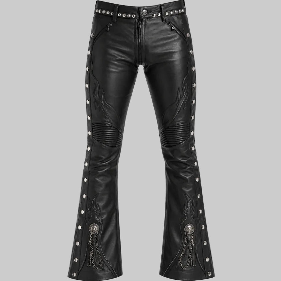 Cyberpunk Western Biker Bell-Bottoms