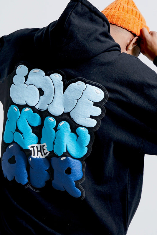 Gradient Bubble Text Oversized Hoodie