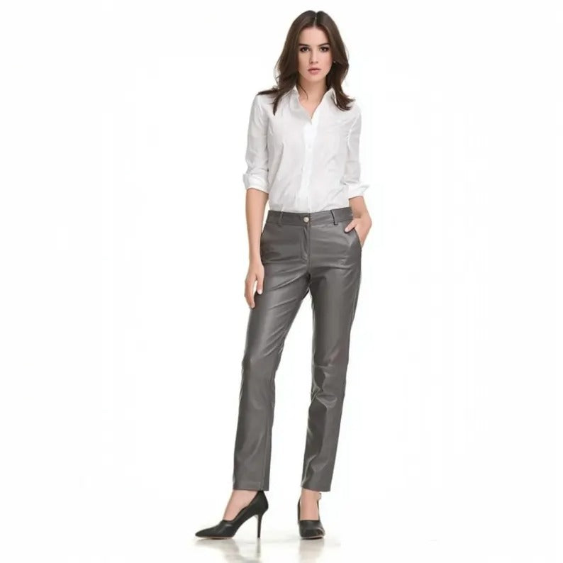Gulposh Luxe "Urban Horizon" Tailored Leather Trousers
