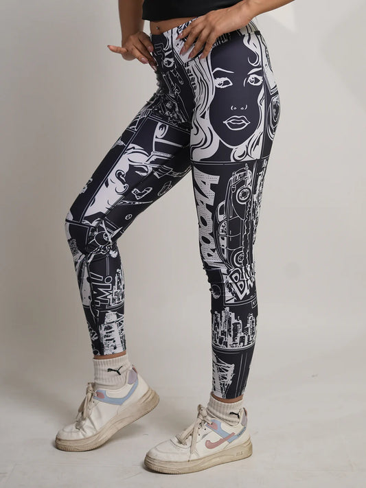Gulposh Luxe "Pop-Art Comic" Sublimated Fitness Leggings