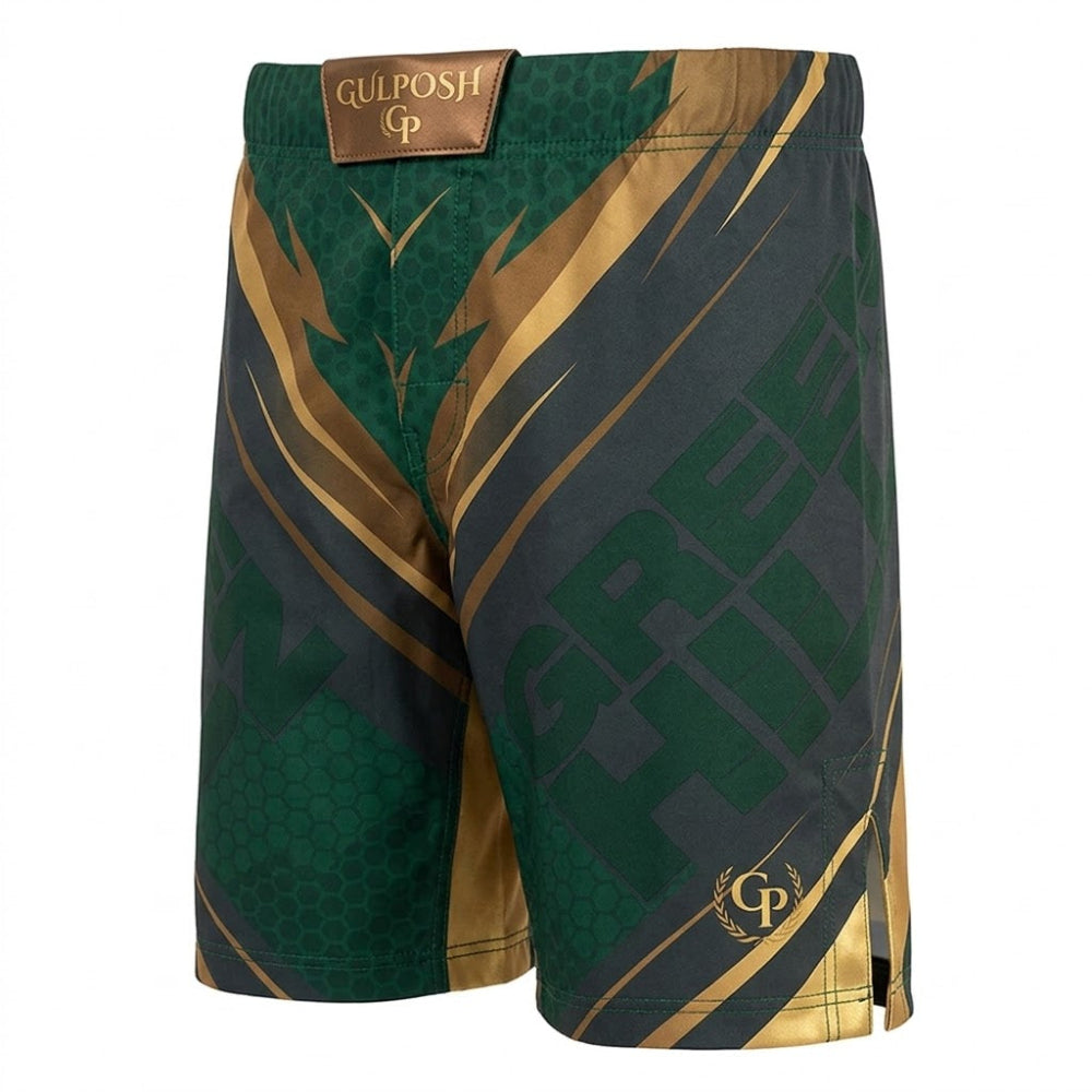 Gulposh Elite Pro MMA Fight Shorts (Stealth Charcoal / Hex-Gold Edition).