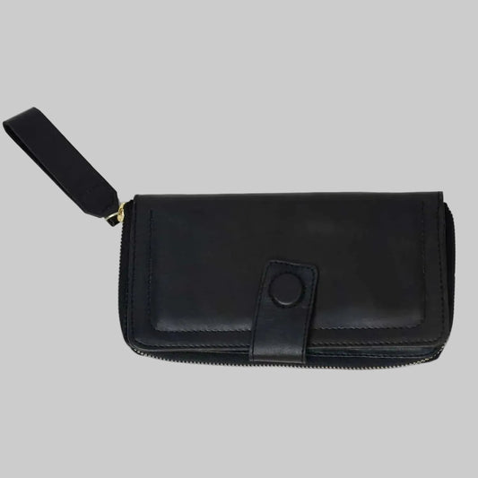 GULPOSH Executive Leather Zip-Around Clutch & Wristlet