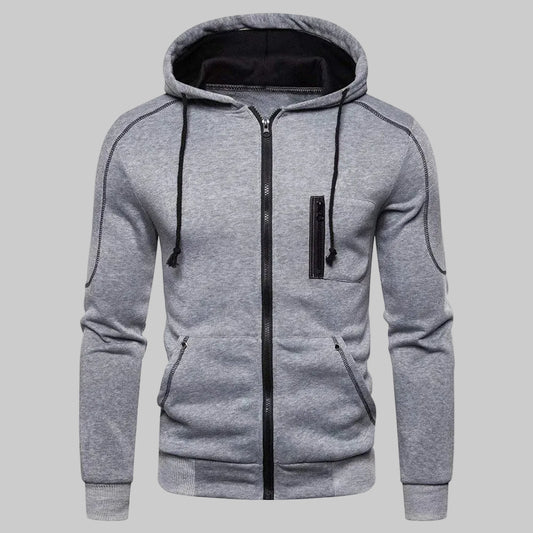 Urban Tech Contrast-Stitch Zip Hoodie