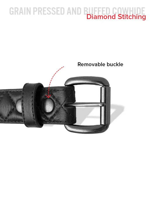 Textured Leather Dress Belt