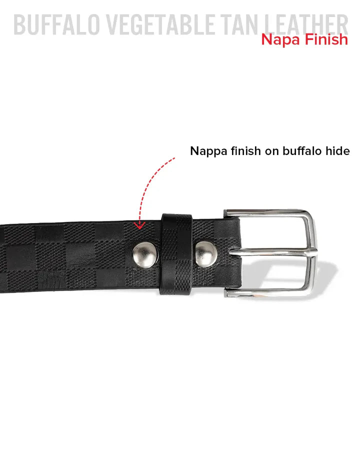 Textured Leather Dress Belt