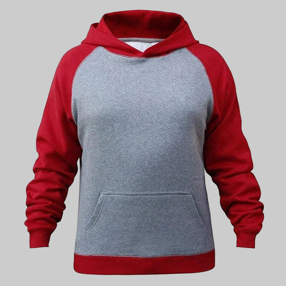 Crimson & Heather Raglan Sport Hoodie