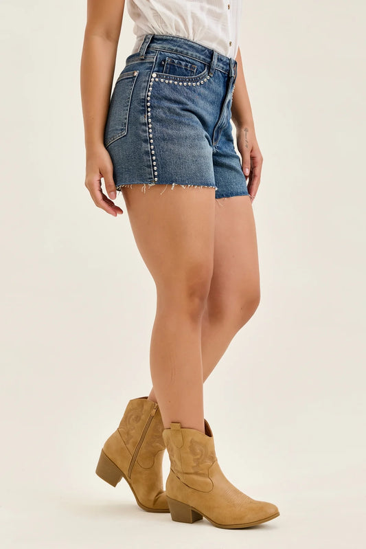 Gulposh Luxe "Star-Stud" Western Denim Shorts