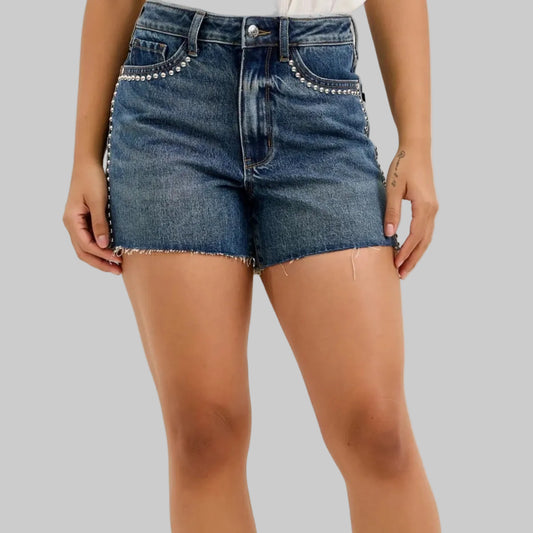 Gulposh Luxe "Star-Stud" Western Denim Shorts