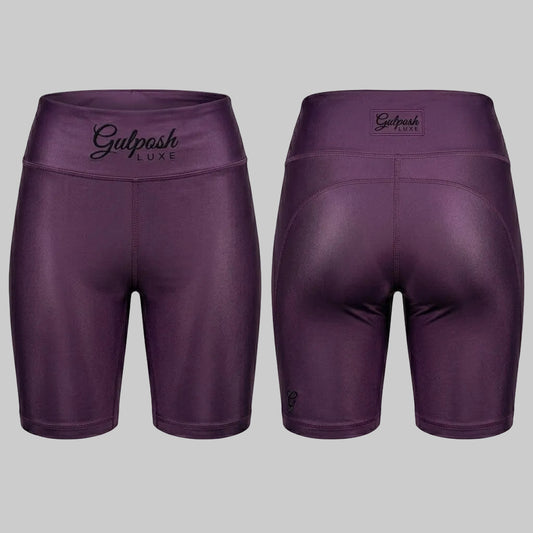 Gulposh Luxe Amethyst Shimmer Training Shorts (Midnight Plum Edition)