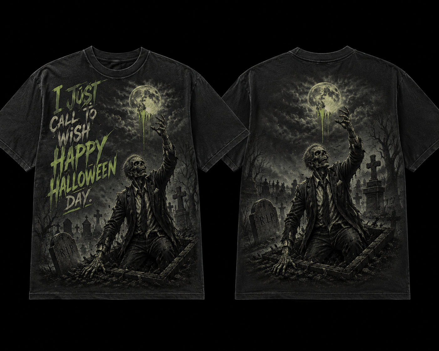 Halloween Grave Riser Oversized Graphic Tee