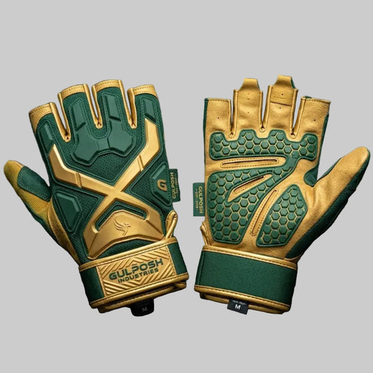 Gulposh Industries "Ares-X" Premium Green & Gold Gym Gloves