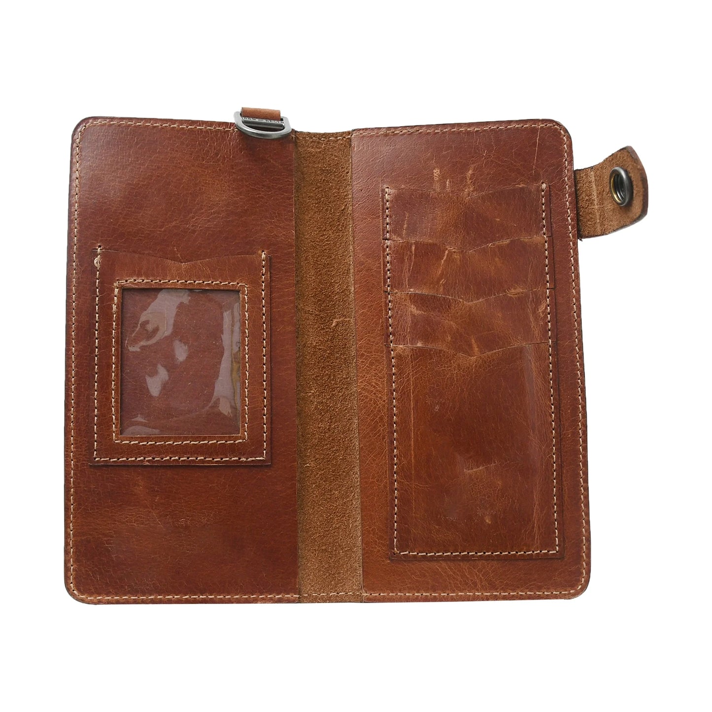 Vintage Distressed Leather Long Biker/Trucker Wallet