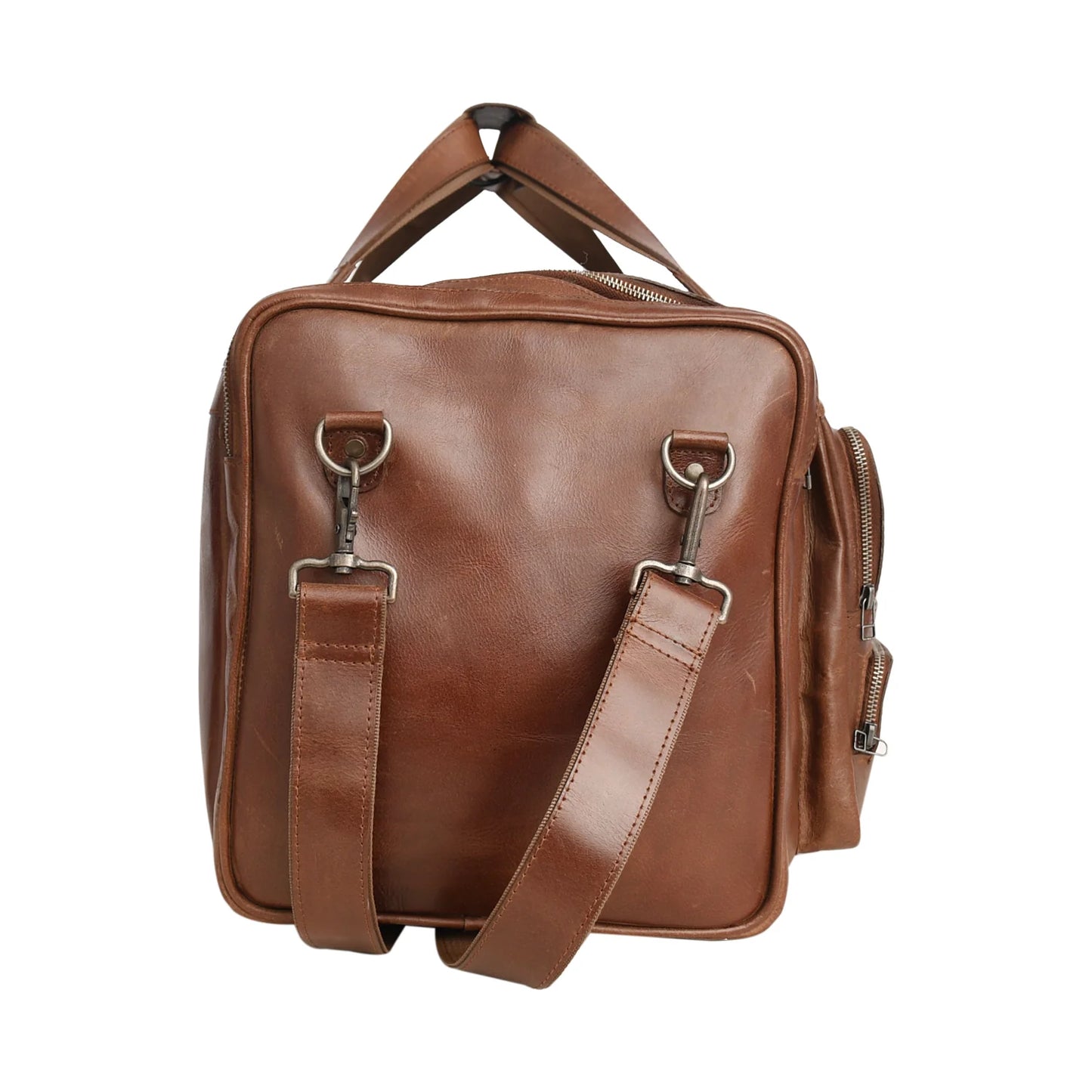 Large Capacity Leather Weekender Duffle Bag