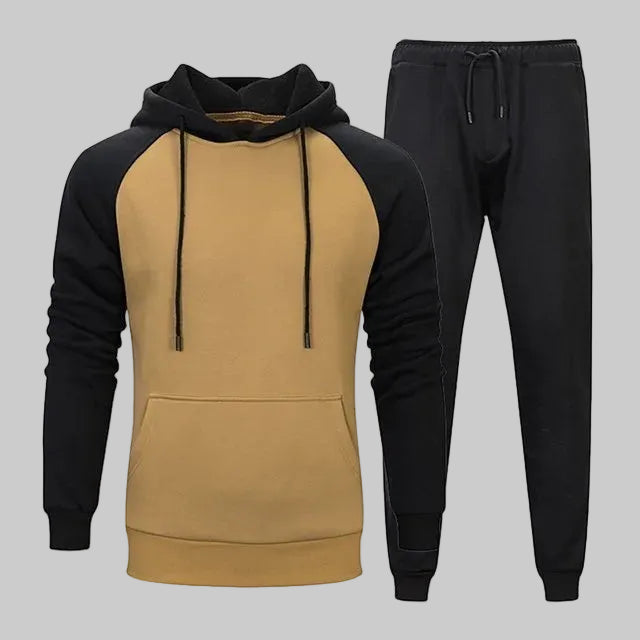 Men's Color Block Hoodie Tracksuit